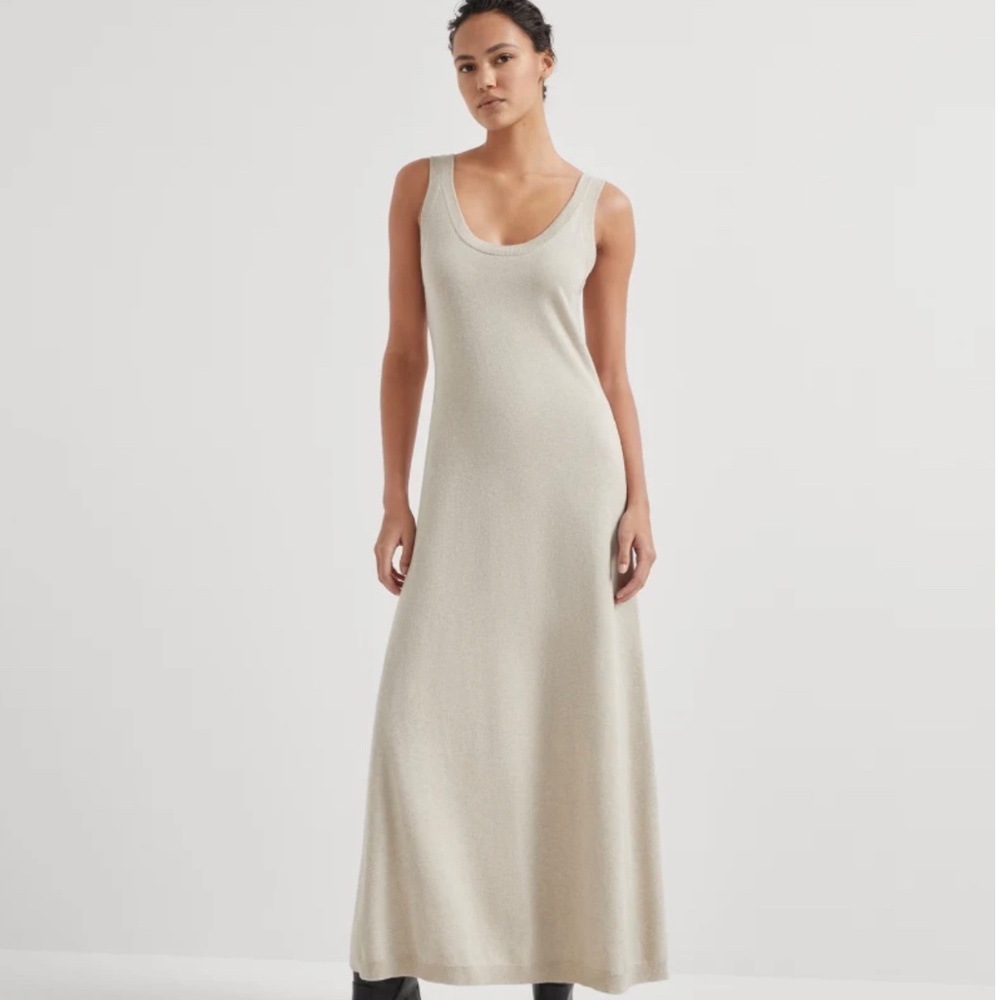 Brunello Cucinelli Cashmere Knit Dress Cool Beige
